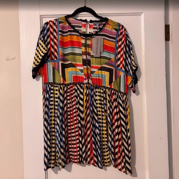 NWT Anthropologie Conditions Apply Short-Sleeve Tunic Blouse S - Picture 3 of 3